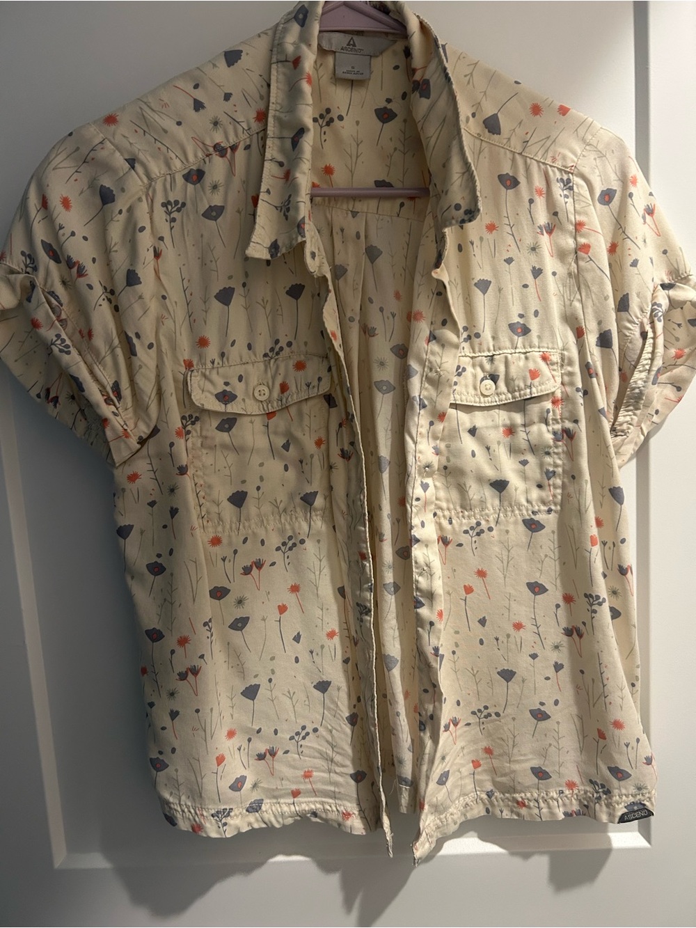 Ascend Cream Floral Short-Sleeve Button Shirt